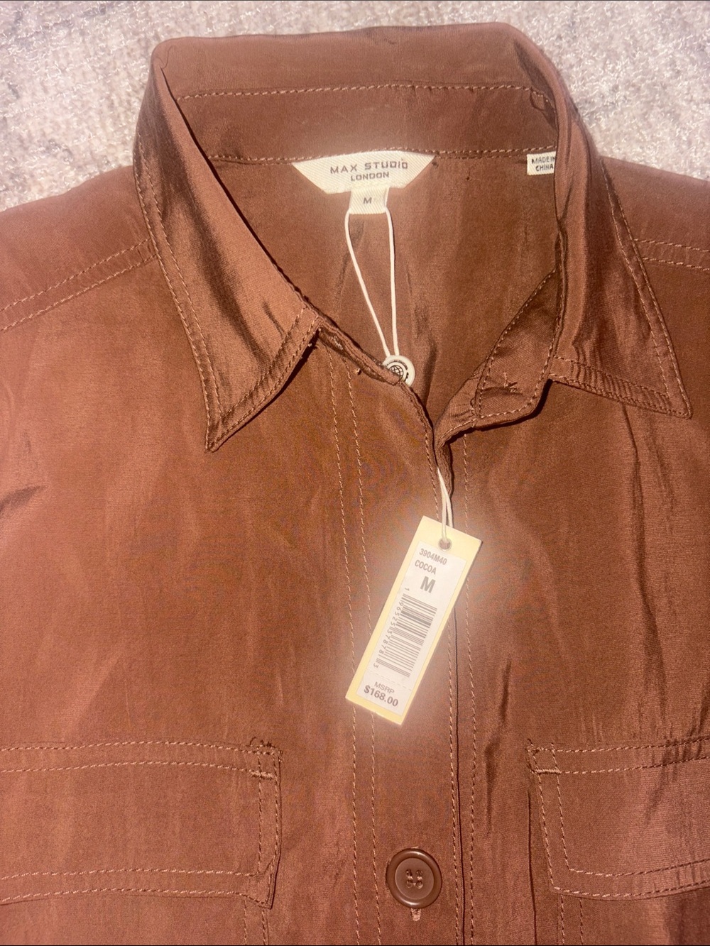 Max Studio Brown Sleeveless Utility Jumpsuit with Tie Waist - Picture 3 of 8